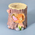 Tree Trunk Deer Resin Planter Pot – Mini Animal Wall Decorative Plant Holder
