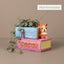 Cute Corgi Dog Reading Book Resin Planter Pot – Mini Cartoon Decorative Plant Holder