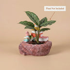 Monk Reading Books Resin Planter Pot – Mini Study Theme Decorative Plant Holder