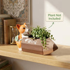 Cute Corgi Pencil Resin Planter Pot – Mini Cartoon Desk Decorative Succulent Holder
