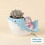 Cute Whale Girl Resin Planter Pot – Ocean Theme Mini Decorative Succulent Holder