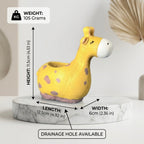 Cute Giraffe Resin Planter Pot – Yellow Animal Mini Succulent Holder
