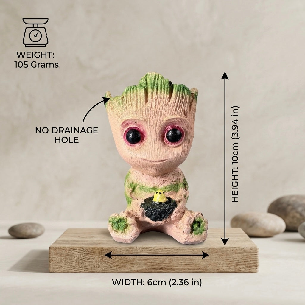 Baby Groot Resin Planter – Cute Mini Succulent Pot for Desk & Home Décor