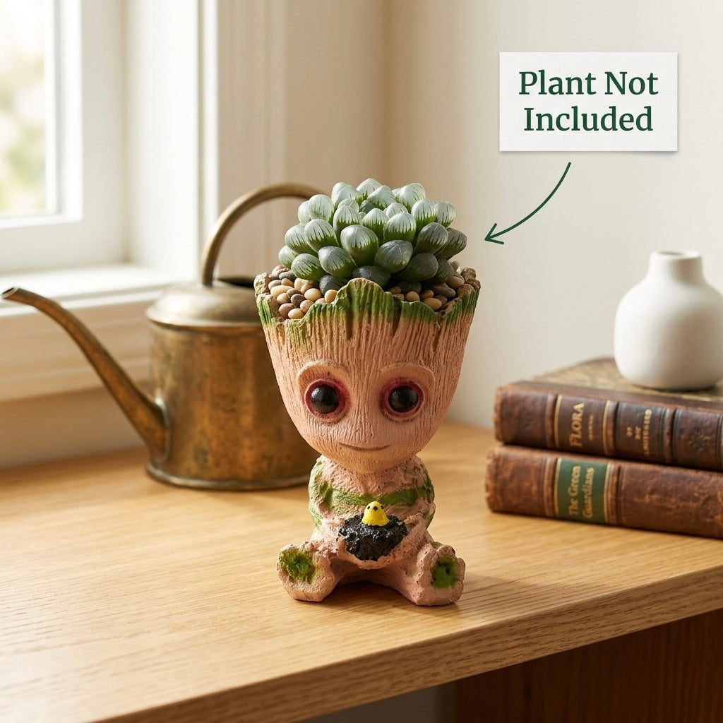 Baby Groot Resin Planter – Cute Mini Succulent Pot for Desk & Home Décor