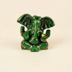 Green Lord Ganesha Resin Idol – Small Ganpati Statue for Home Temple & Décor