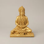 Lord Hanuman Gold Meditation Resin Idol – Large Premium Spiritual Temple Statue