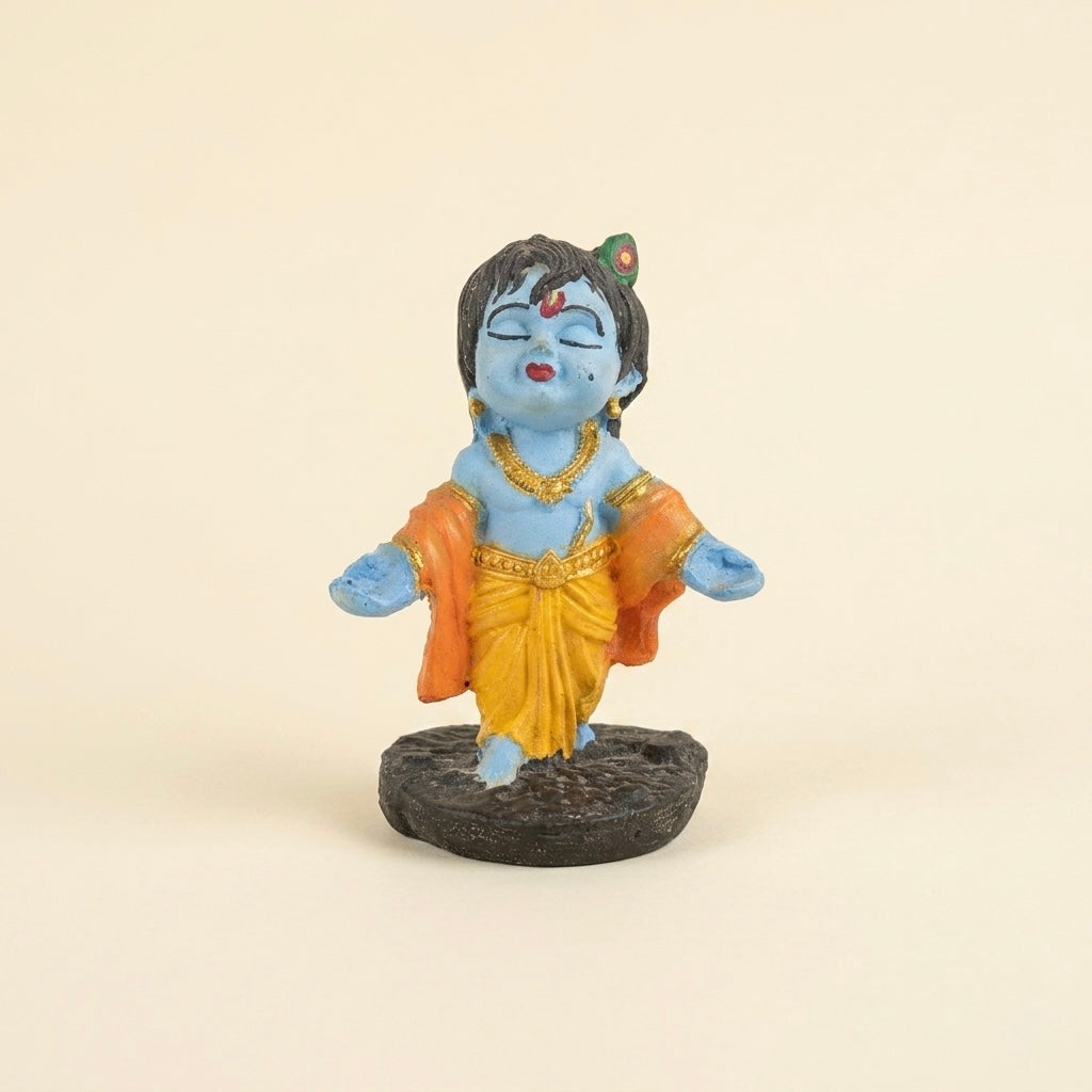Cute Bal Krishna Resin Idol – Standing Baby Krishna Spiritual Décor Statue