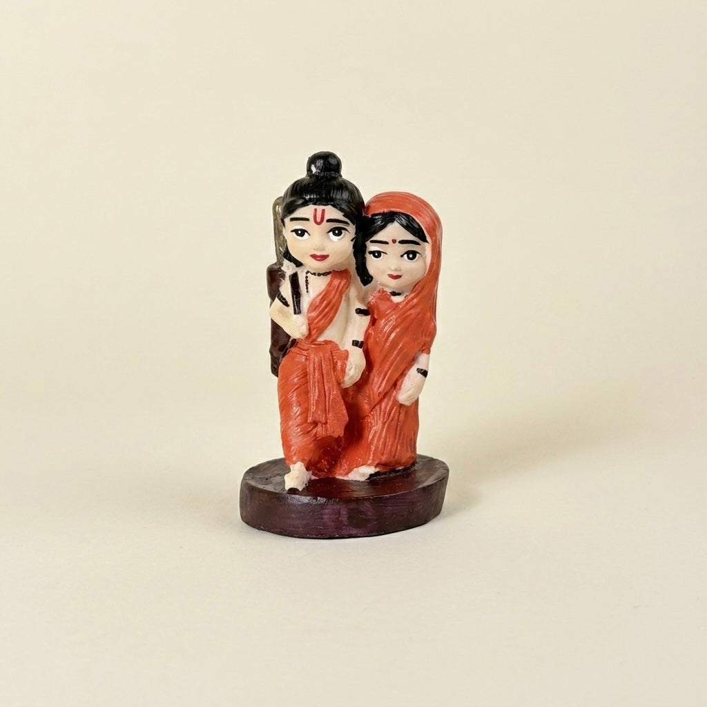 Ram Sita Resin Idol – Cute Divine Couple Spiritual Home Décor Statue Main image