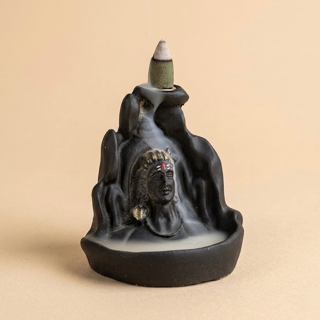 Shiv Parvat Backflow Incense Holder – Smoke Fountain Mahadev Decor