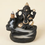 Lord Ganesha Backflow Incense Holder – Smoke Waterfall Resin Decor Fountain