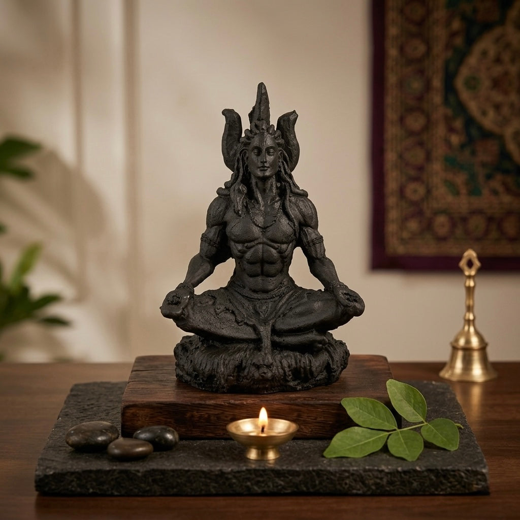 Meditating Shiva Resin Idol – Mini Lord Shiva Spiritual Decor Statue Secondary image