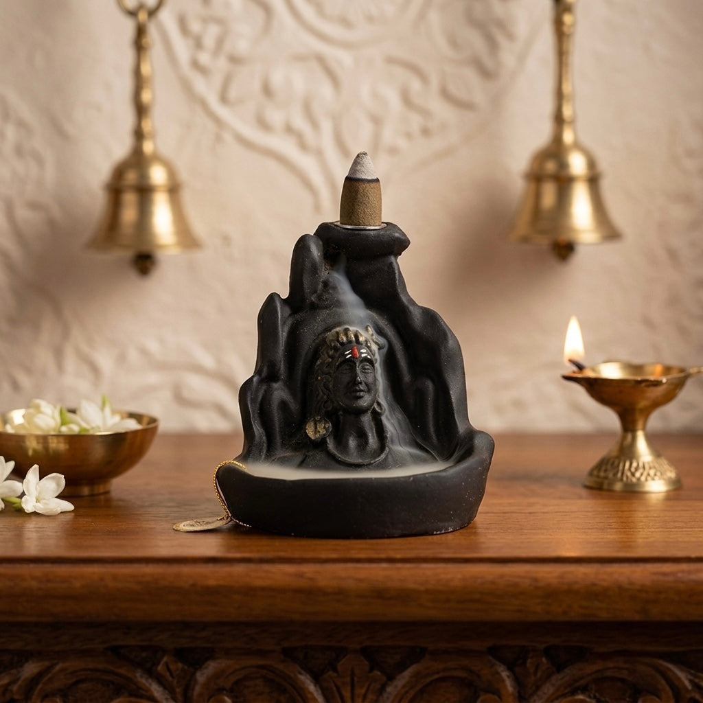 Shiv Parvat Backflow Incense Holder – Smoke Fountain Mahadev Decor Secondary image