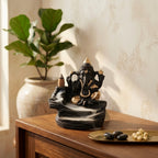 Lord Ganesha Backflow Incense Holder – Smoke Waterfall Resin Decor Fountain