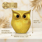 Premium Golden Owl Resin Showpiece for Home Décor & Office Decoration