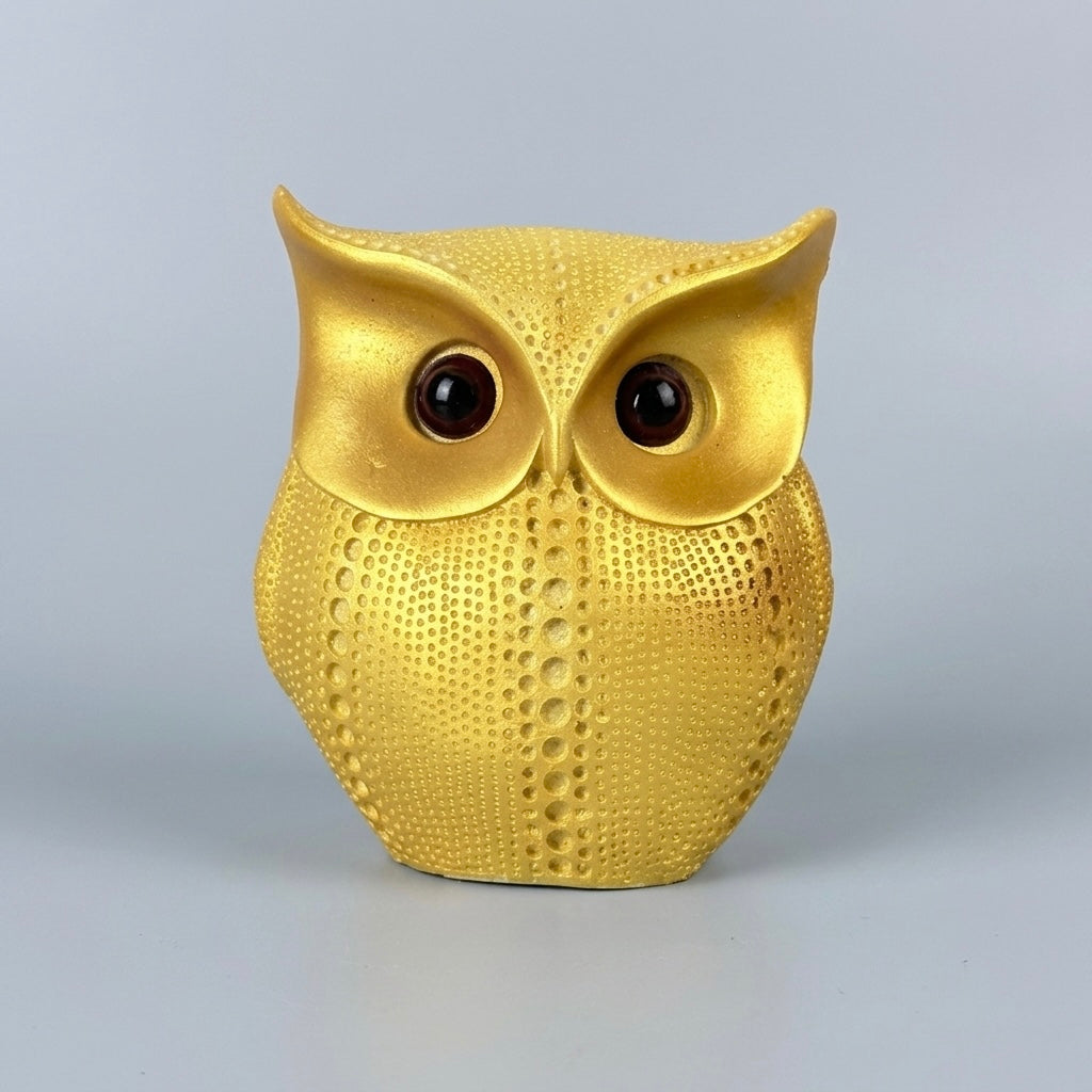 Premium Golden Owl Resin Showpiece for Home Décor & Office Decoration