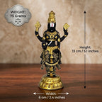 Lord Balaji Venkateswara Gold & Black Resin Idol – Compact Divine Temple Statue