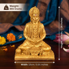 Lord Hanuman Gold Meditation Resin Idol – Large Premium Spiritual Temple Statue