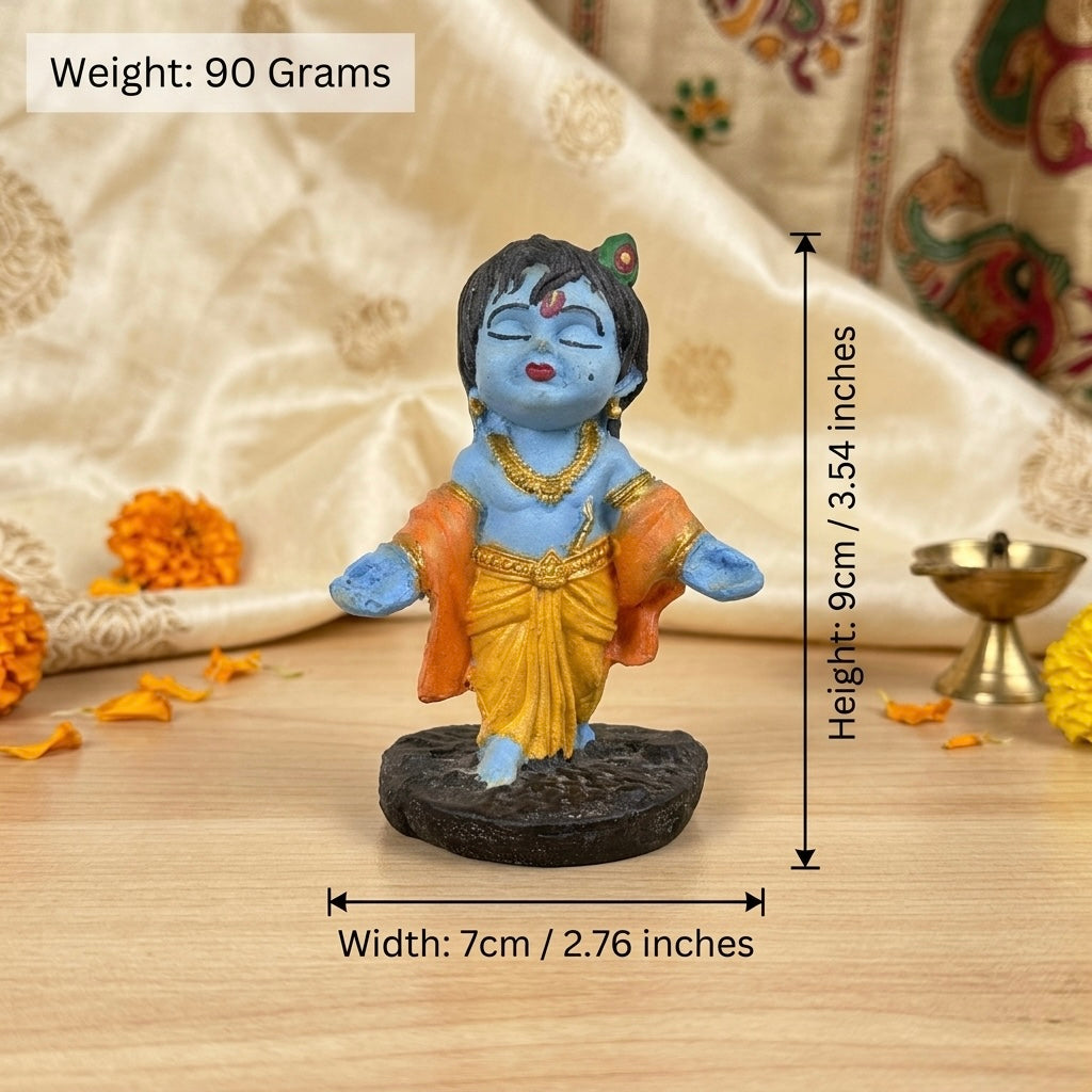 Cute Bal Krishna Resin Idol – Standing Baby Krishna Spiritual Décor Statue