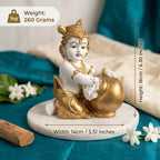 Makhan Chor Bal Krishna Resin Idol – Butter Pot Baby Krishna Décor Statue