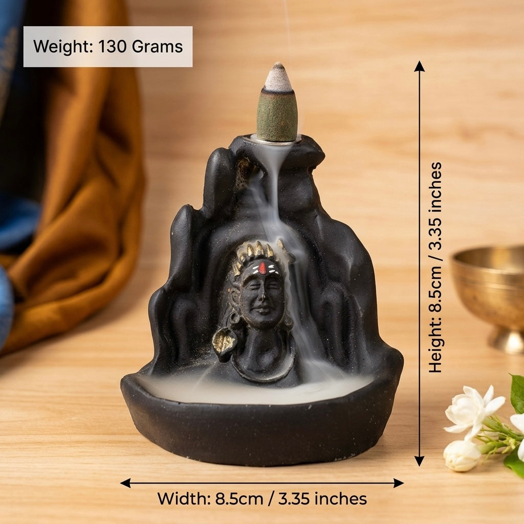 Shiv Parvat Backflow Incense Holder – Smoke Fountain Mahadev Decor