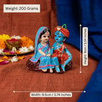 Radha Krishna Resin Idol – Cute Divine Couple Spiritual Décor Statue