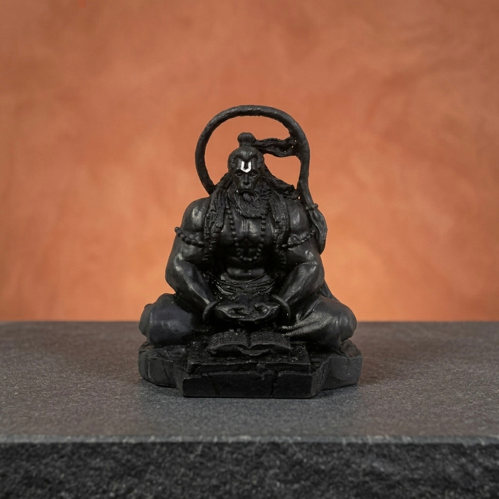 Meditating Hanuman Resin Idol – Spiritual Strength & Focus Decor Main image