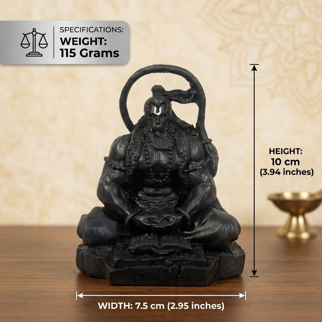 Meditating Hanuman Resin Idol – Spiritual Strength & Focus Decor