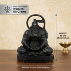 Meditating Hanuman Resin Idol – Spiritual Strength & Focus Decor