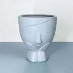 Modern Minimalist Face Ceramic Planter Pot – Artistic Indoor Plant Pot with Drainage Hole