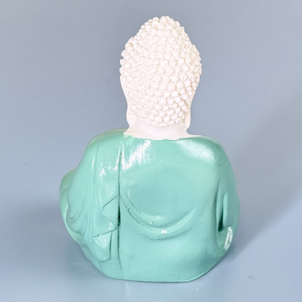 White Buddha Meditation Resin Idol – Peaceful Sitting Statue for Home Décor