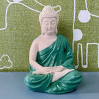 White Buddha Meditation Resin Idol – Peaceful Sitting Statue for Home Décor