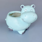 Cute Hippo Resin Planter Pot – Adorable Animal Succulent Pot for Desk & Home Décor
