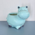 Cute Hippo Resin Planter Pot – Adorable Animal Succulent Pot for Desk & Home Décor