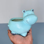 Cute Hippo Resin Planter Pot – Adorable Animal Succulent Pot for Desk & Home Décor