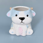 Cute Dog Ceramic Planter Pot – Adorable Animal Pot for Succulents & Desk Décor