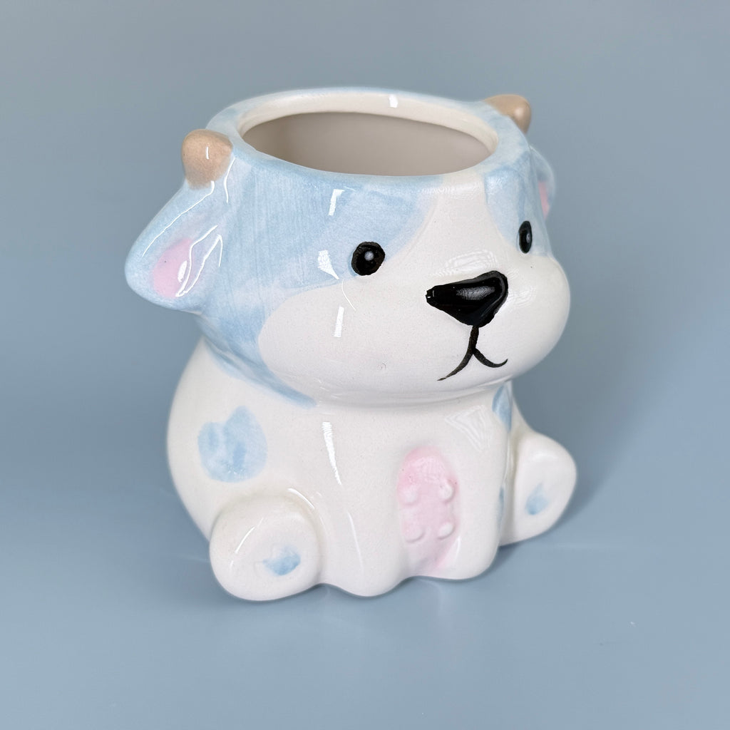 Cute Dog Ceramic Planter Pot – Adorable Animal Pot for Succulents & Desk Décor