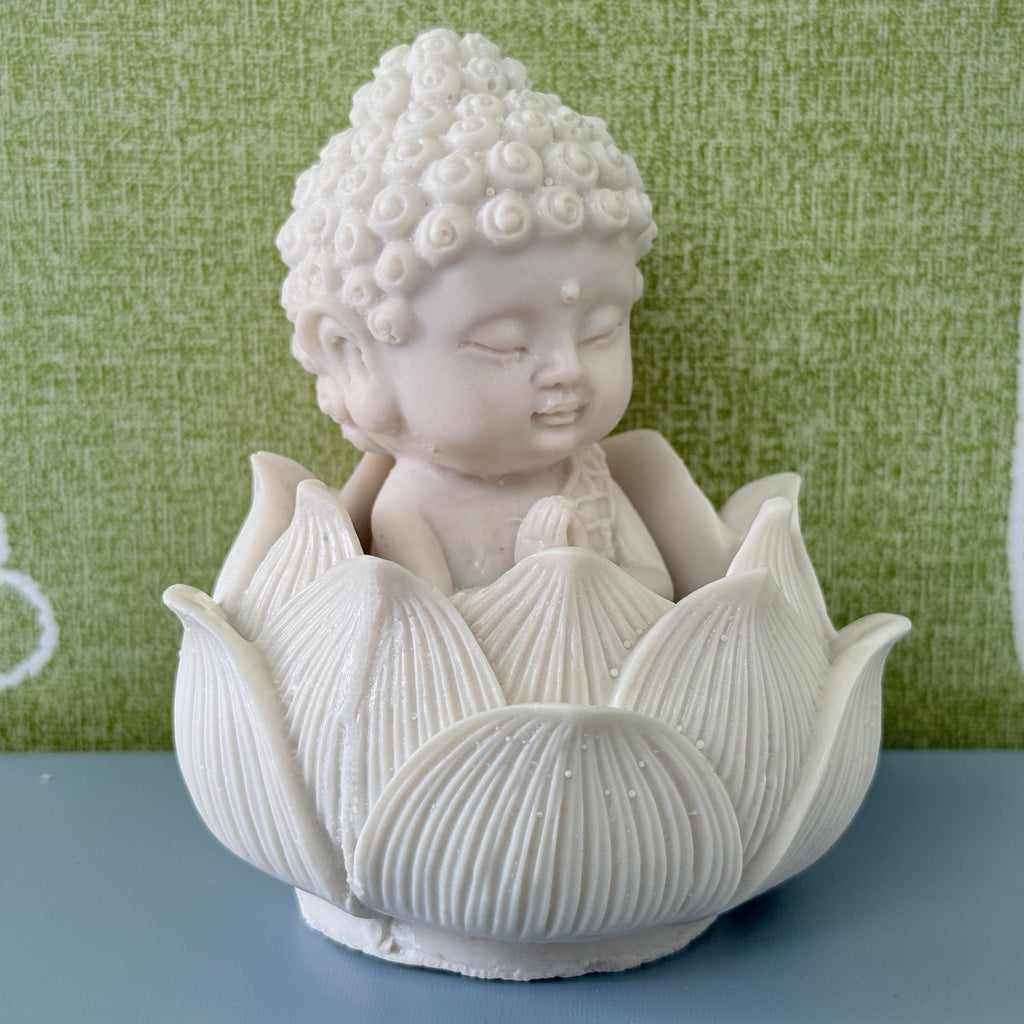 Baby Buddha Resin Lotus Showpiece for Home Decor & Meditation