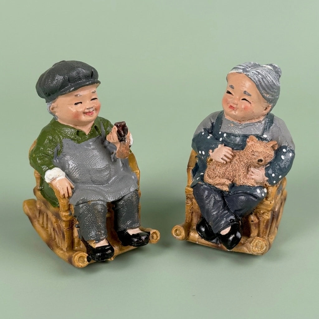 Cute Grandparents Resin Couple Showpiece Miniature Figurine for Home Decor Main image