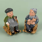 Cute Grandparents Resin Couple Showpiece Miniature Figurine for Home Decor