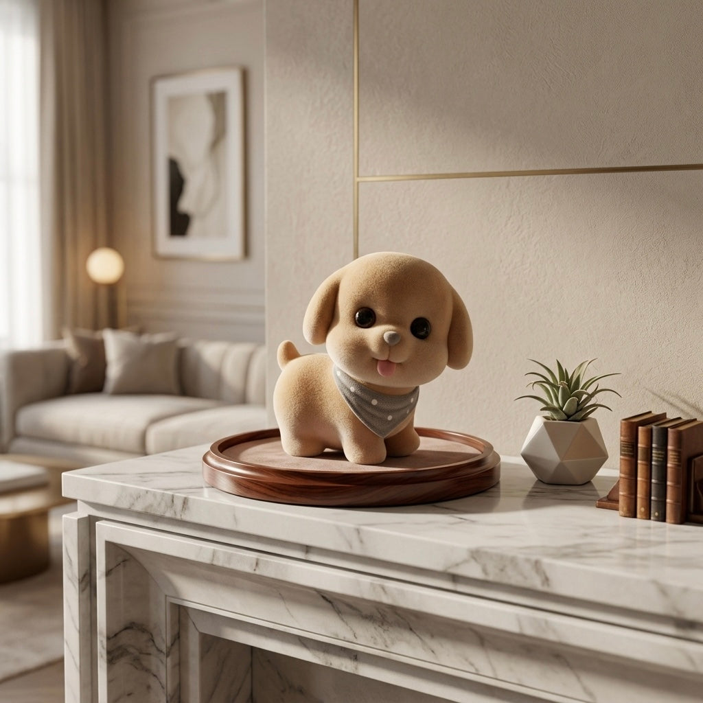 Cute Puppy Resin Showpiece Mini Dog Figurine for Home Decor