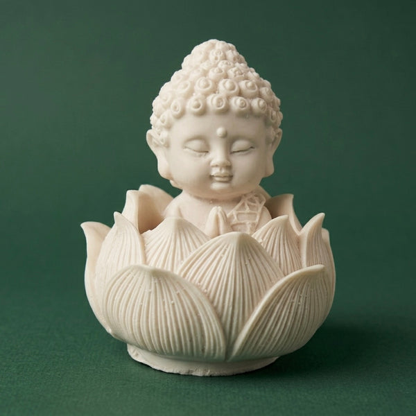 Baby Buddha Resin Lotus Showpiece for Home Decor & Meditation