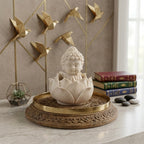 Baby Buddha Resin Lotus Showpiece for Home Decor & Meditation