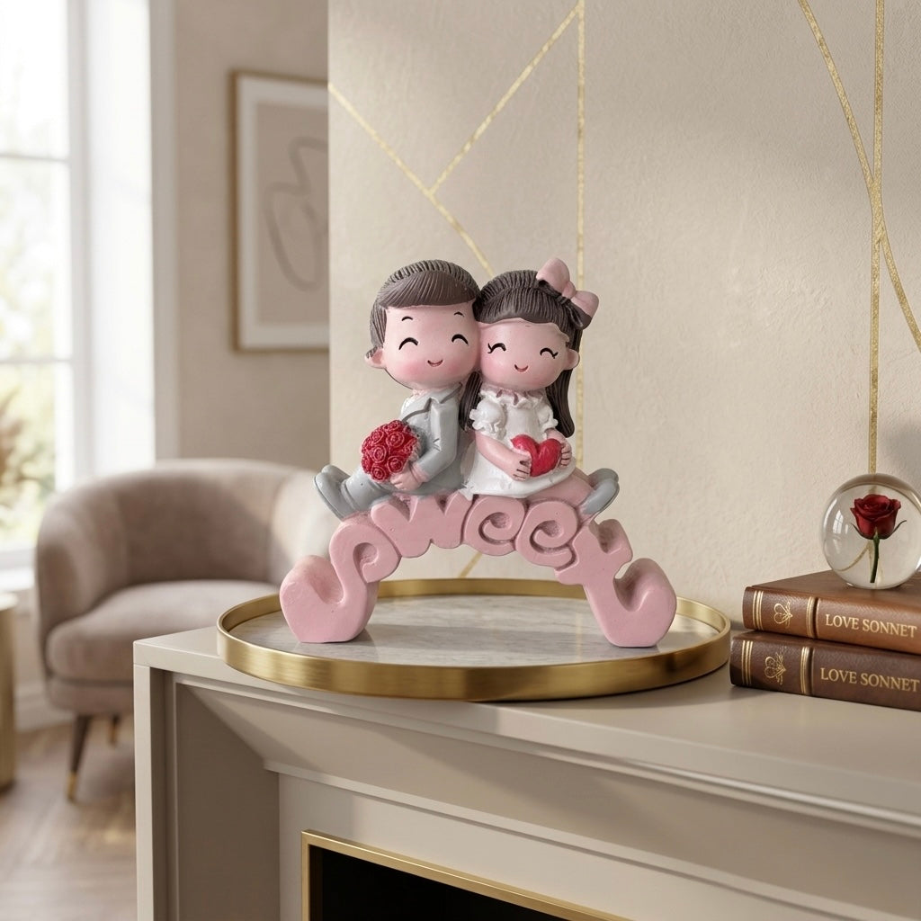 Cute Romantic Couple Resin Showpiece for Home Décor & Gifting Secondary image