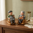 Cute Grandparents Resin Couple Showpiece Miniature Figurine for Home Decor