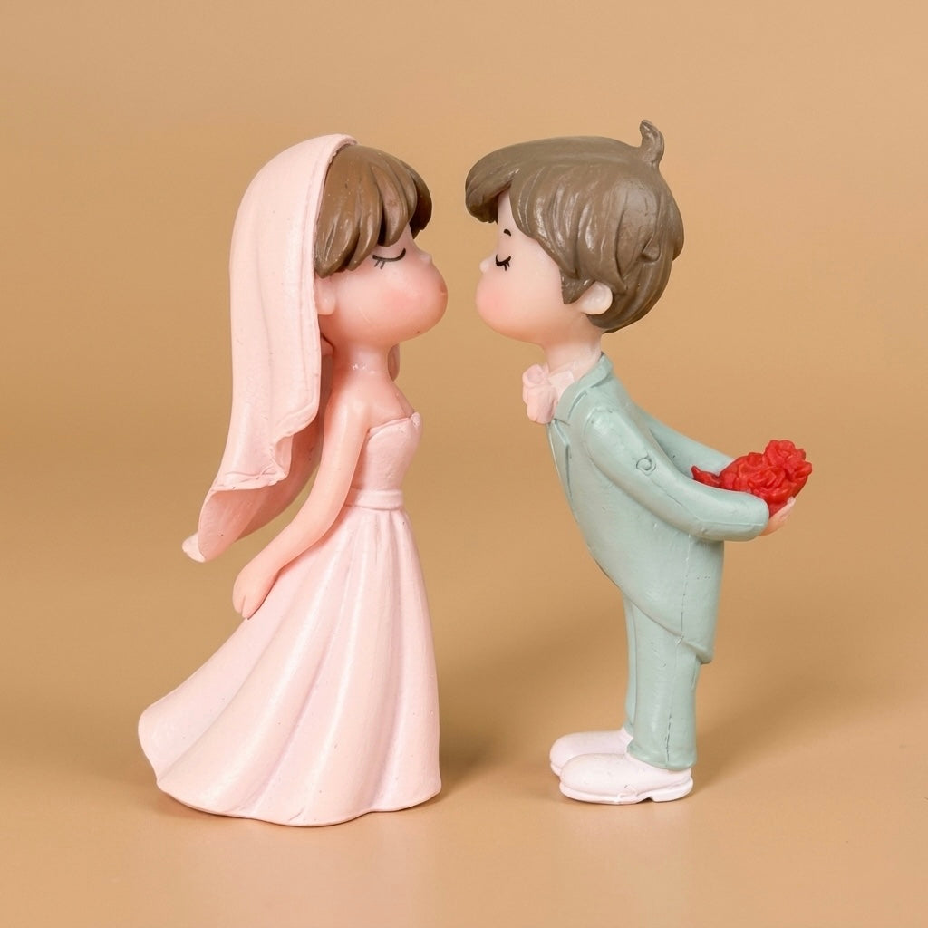 Mini Cute Couple Resin Showpiece Romantic Love Figurine (2 Variants) Secondary image