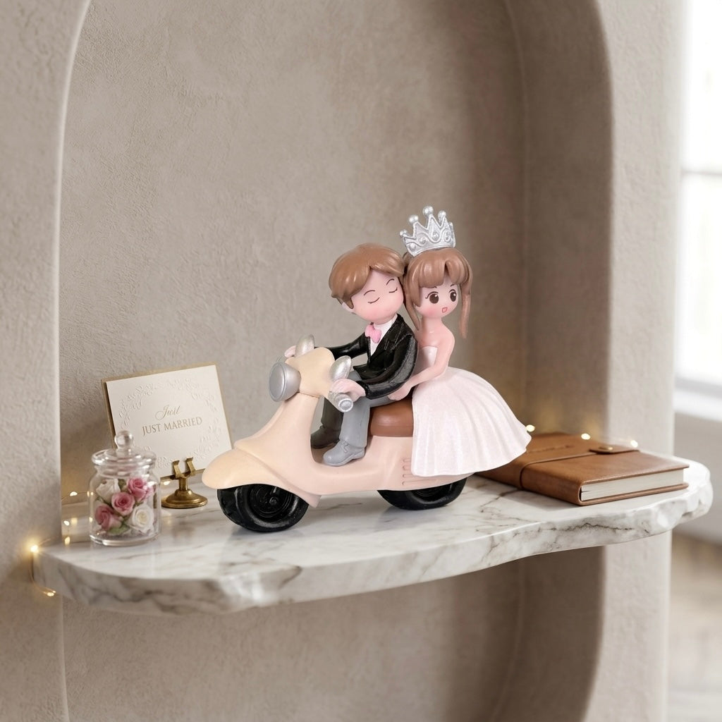 Mini Couple Scooter Resin Showpiece Romantic Love Figurine Secondary image