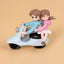 Mini Romantic Couple Scooter Resin Showpiece Love Figurine