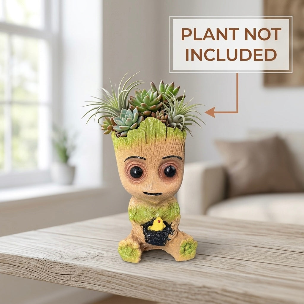 Baby Groot Resin Planter – Cute Mini Succulent Pot for Desk & Home Décor