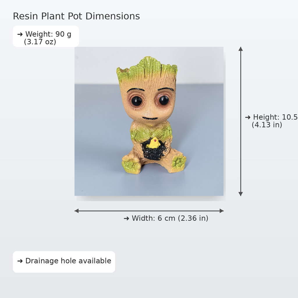Baby Groot Resin Planter – Cute Mini Succulent Pot for Desk & Home Décor