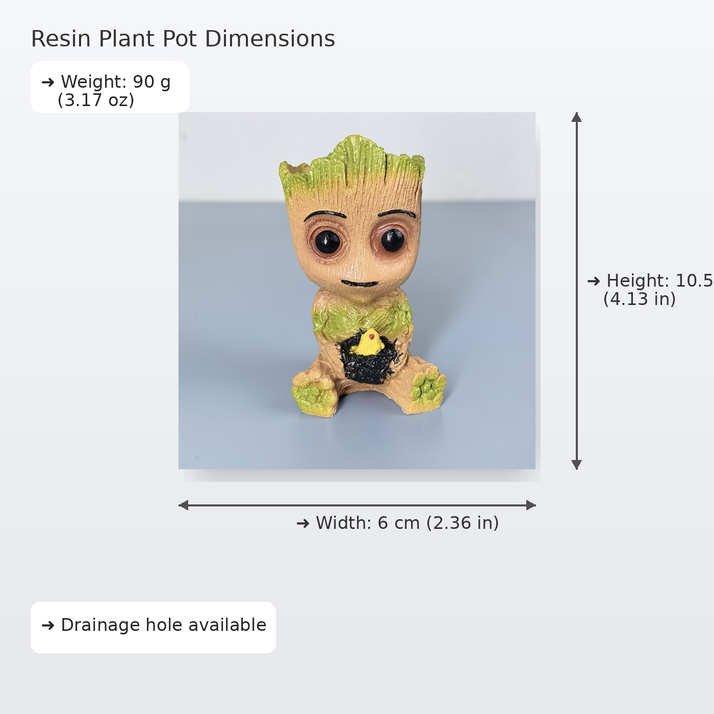 Baby Groot Resin Planter – Cute Mini Succulent Pot for Desk & Home Décor